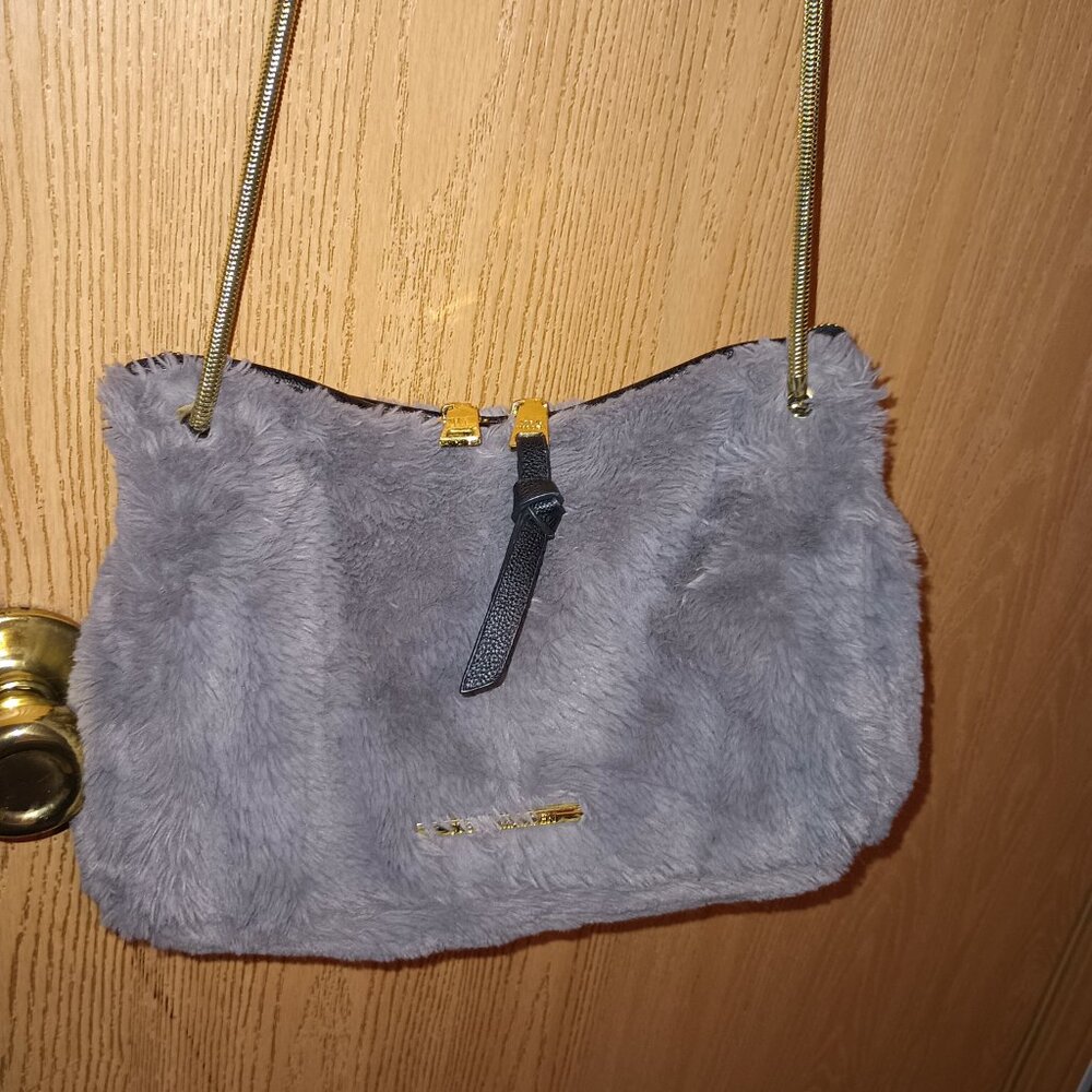 Steve Madden Grey Bkiana fur purse